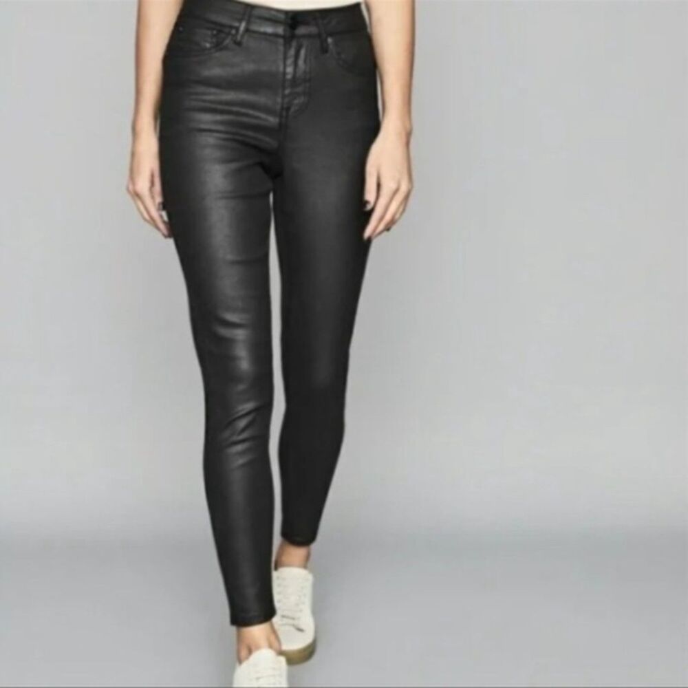 PacSun Coated Wax Leather Skinny Jeans GothChic Night Out NWT Size 26